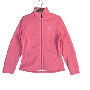 Spyder Core Sweater Fleece Lined Jacket Women's L Pink Full Zip Warm Winter